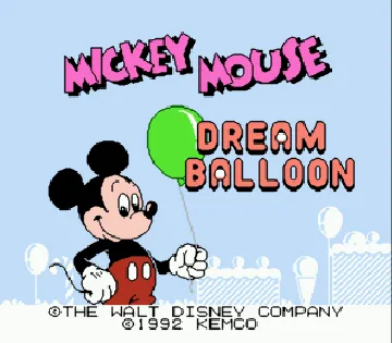 Mickey Mouse - Dream Balloon (USA) (Beta) screen shot title